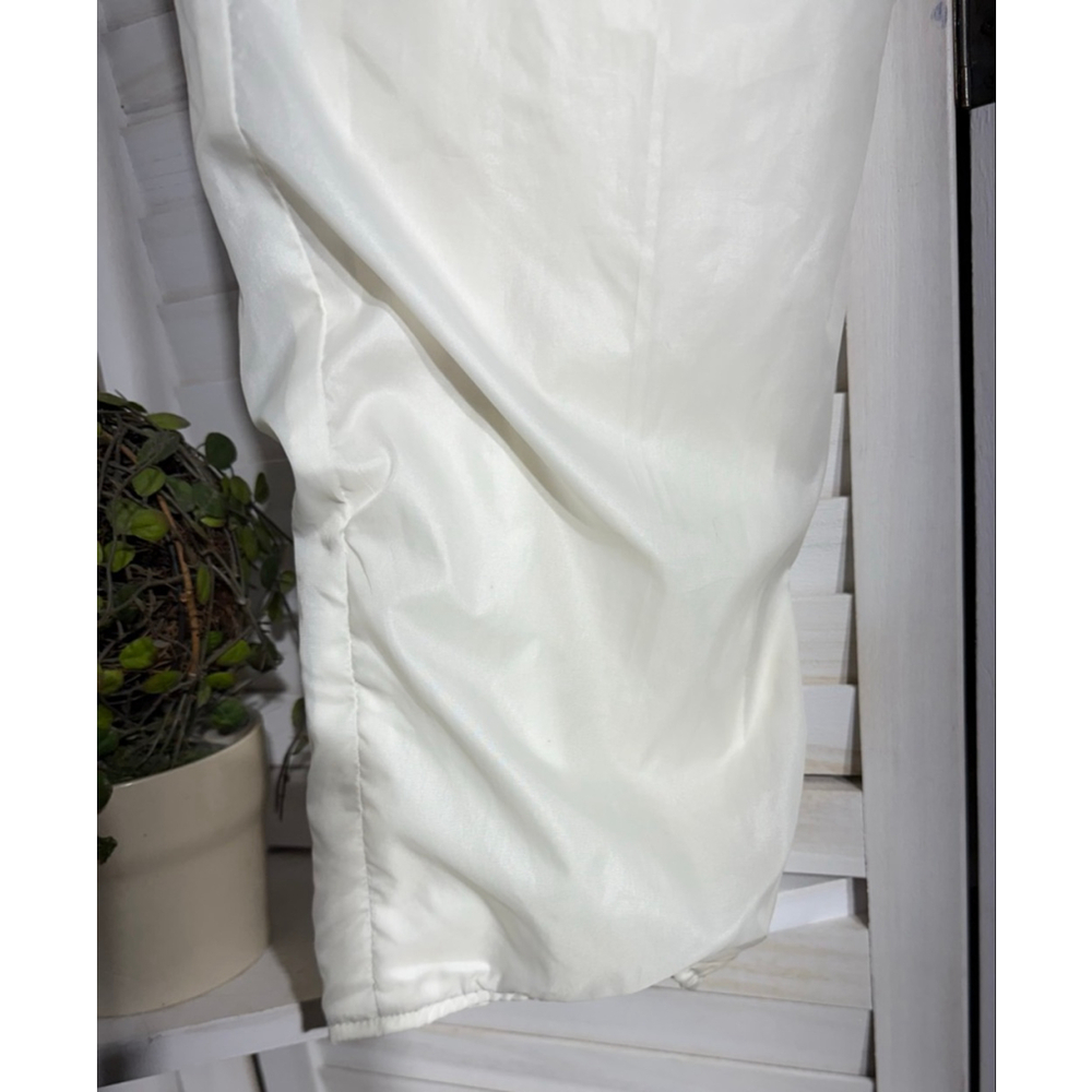 Le Coq Sportif vintage white pants wide legs waterproof elastic waist sz M - Picture 5 of 11